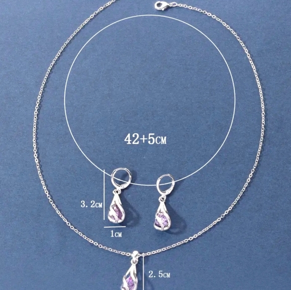 Shiny faux crystal drop earrings/pendant. NWT. Fast Ship. - Picture 3 of 5